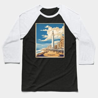 Mar del Plata Argentina Vintage Tourism Poster Baseball T-Shirt